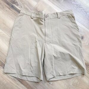 Under Armour Men's Khaki Tan Golf Shorts Size 38 Nylon Stretch Performance Coach